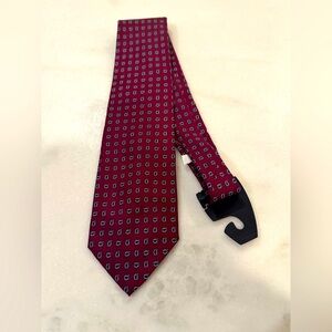 Christian Dior Burgundy Patterned Men's Tie